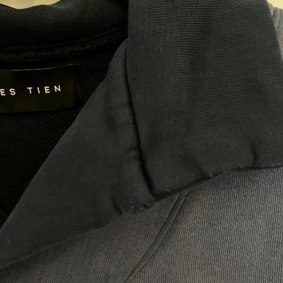 Les Tien Mens Sweatshirt Yacht Pullover Medium Blue Dip Dye Ombre Collar Preppy - Picture 5 of 10